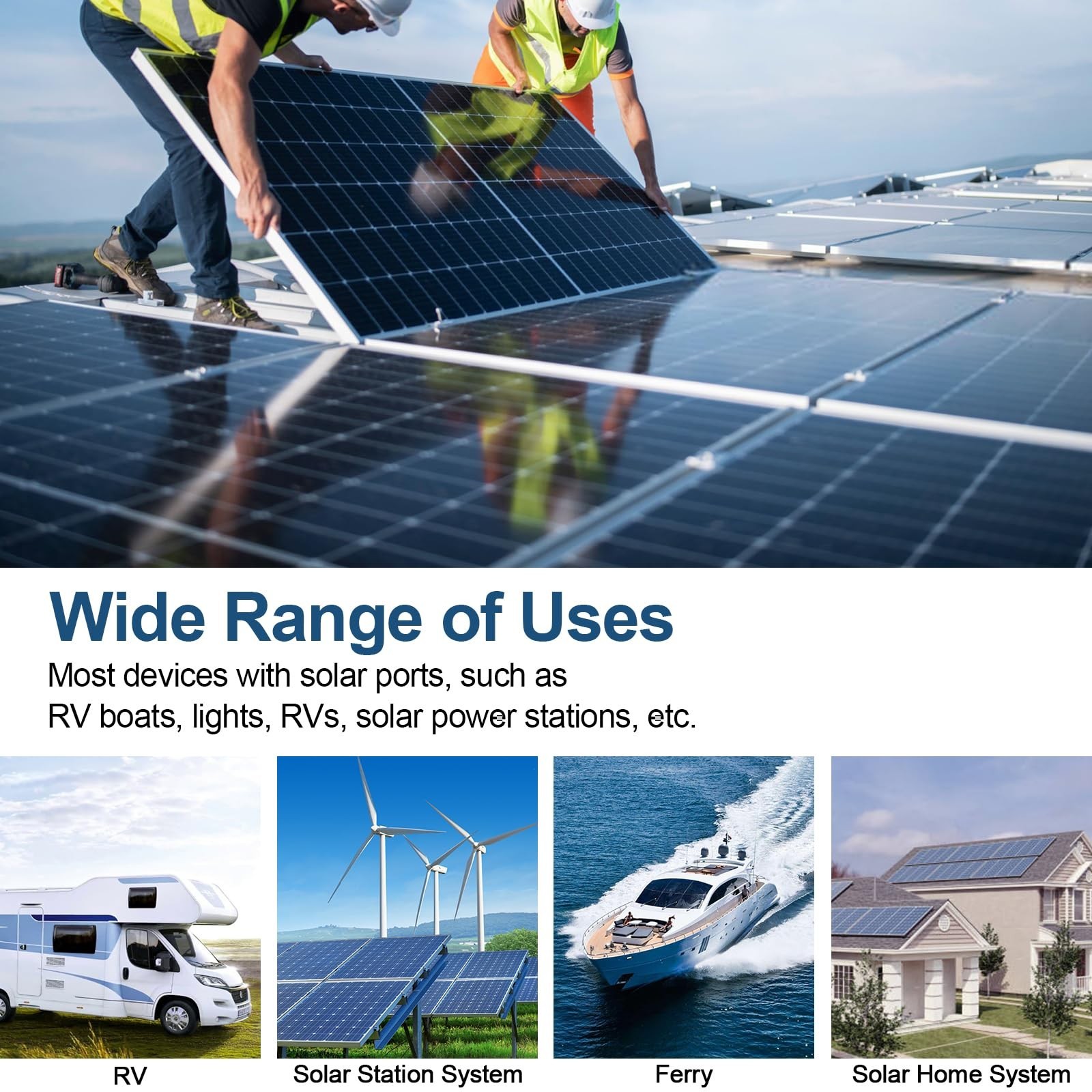 Witproton 8AWG 20FT Solar Extension Cable 70A IP68 Connectors