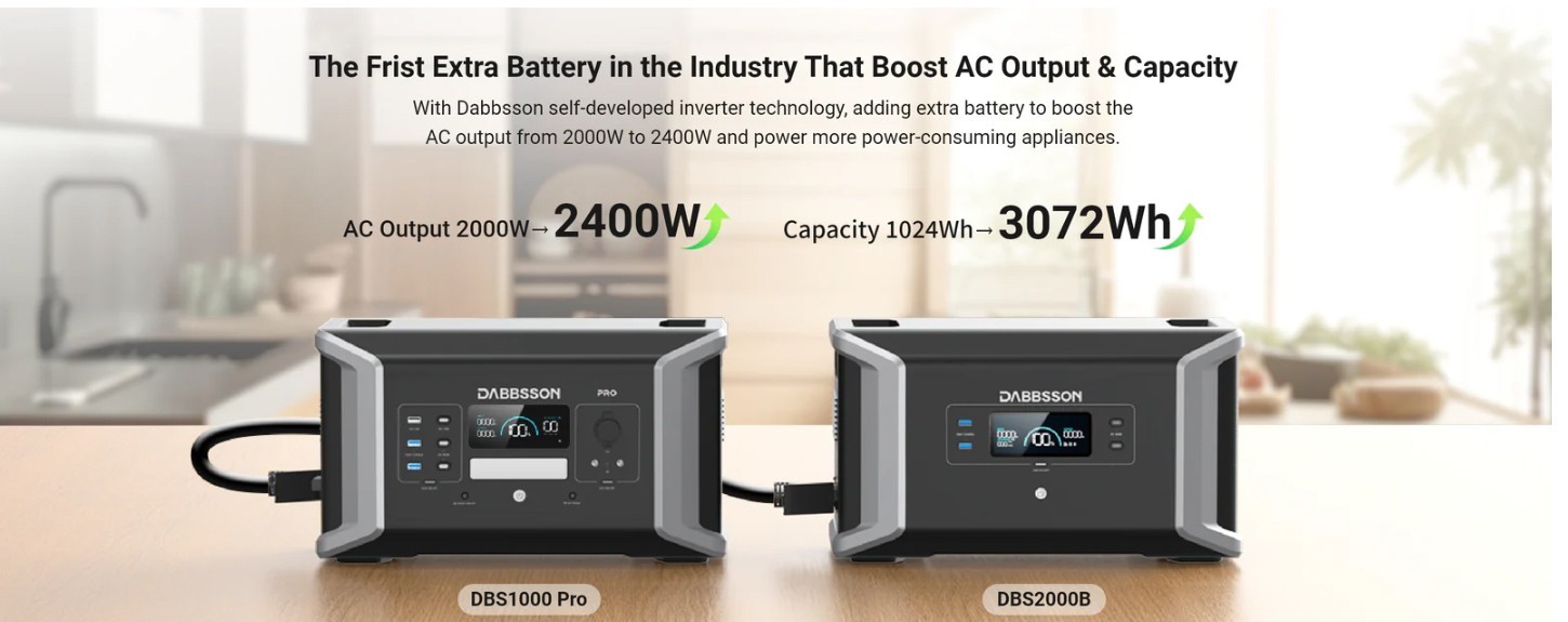 3072Wh 2400W Portable Power Station LiFePO4 Home Backup Outdoor Camping Dabbsson