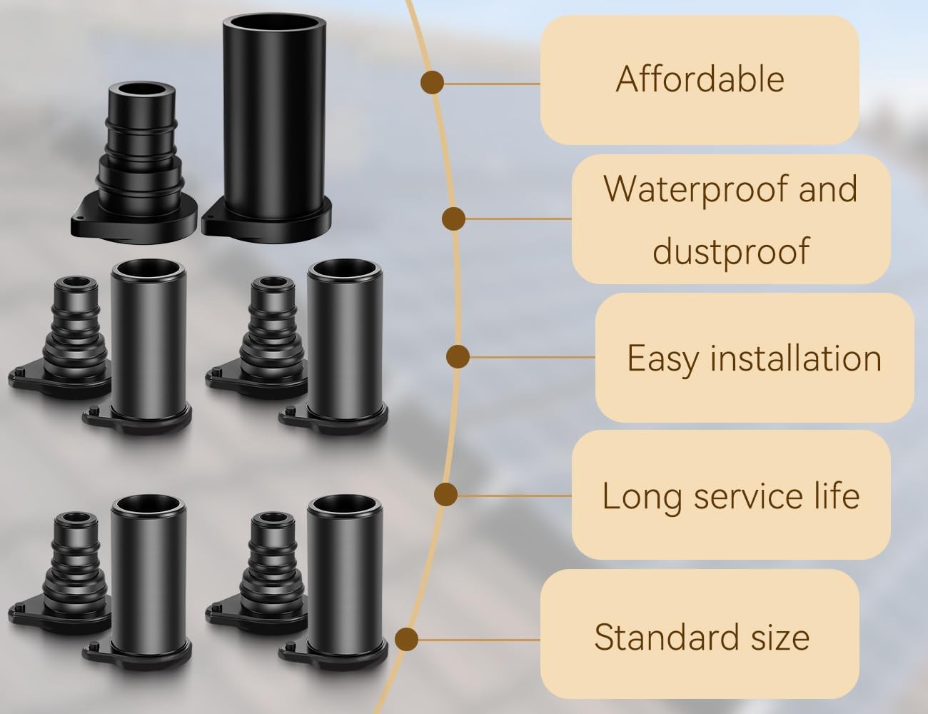 5 Pairs Solar Connector Caps, IP68 Weather Resistant Dust Male and Female Cap fo