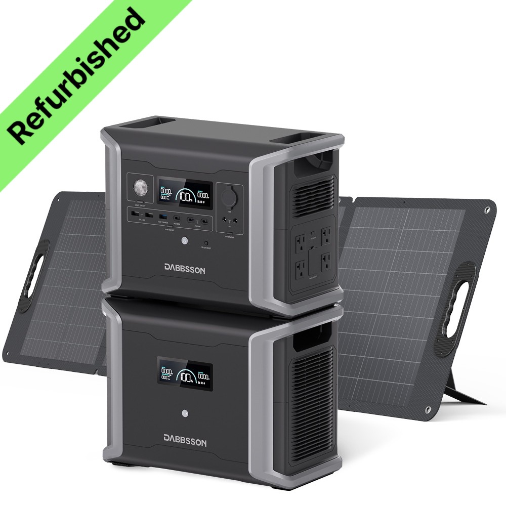 Dabbsson 3030Wh Portable Power Station 1200W Solar Generator+120W Solar Panel