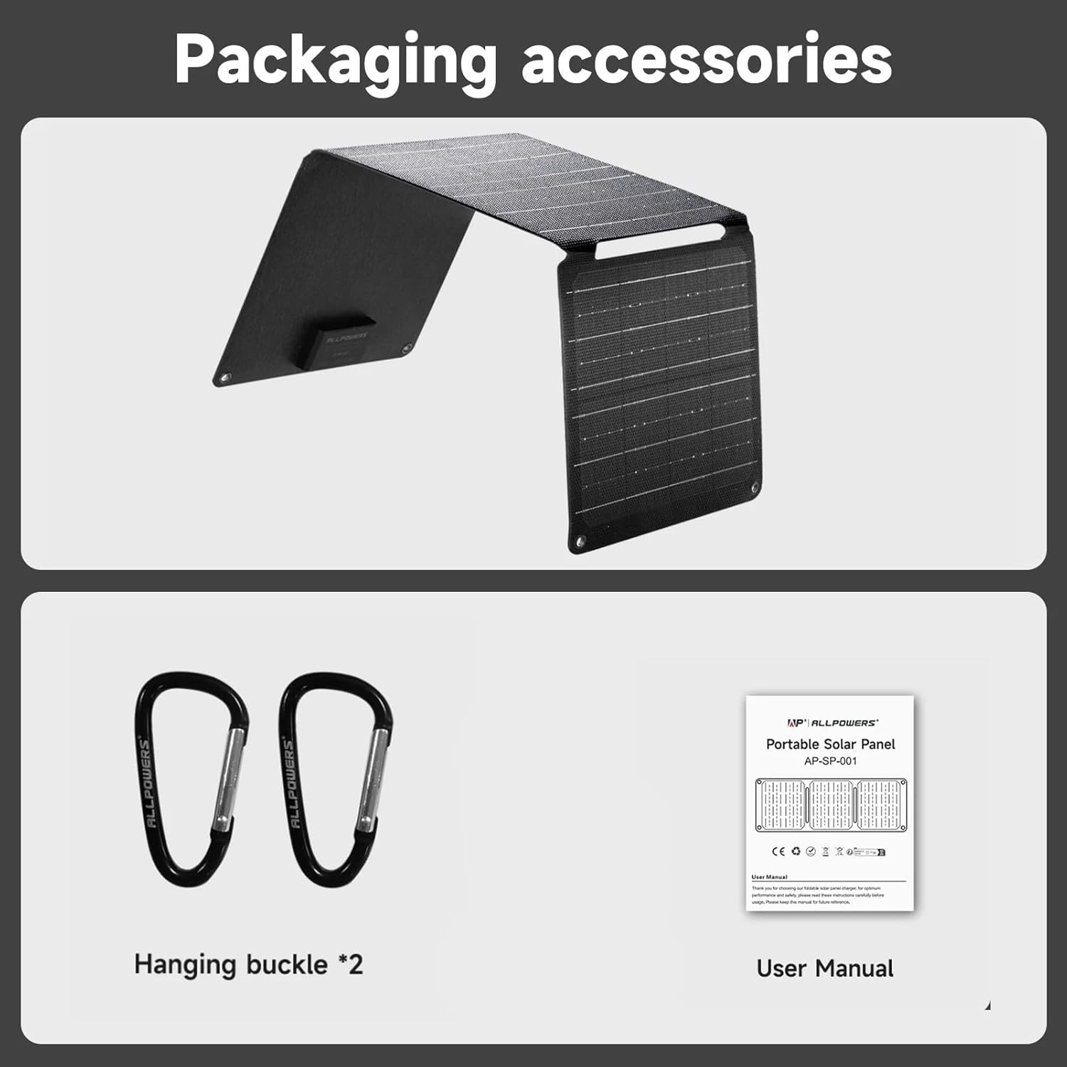 SP001 21W Portable Solar Panel Charger, High-Efficiency 22-25% Folding Solar Pan