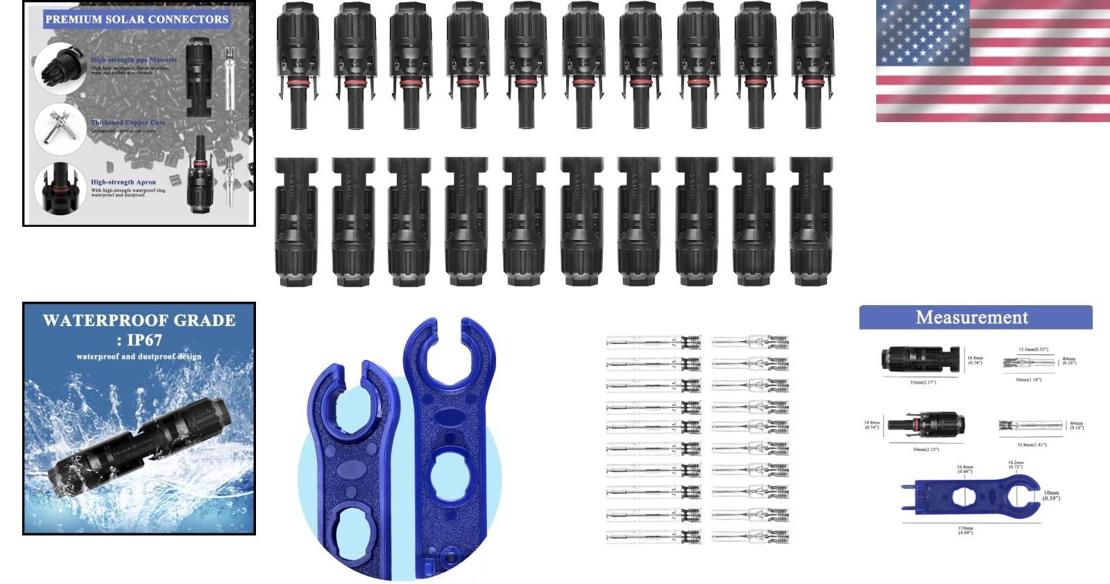 Complete 22 PCS Solar Connector Kit – 10 Pairs for Reliable Installations