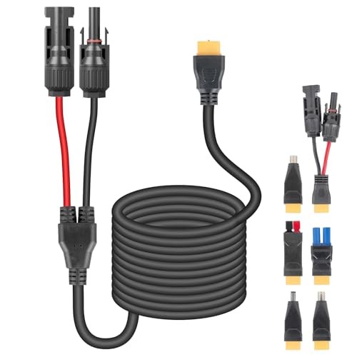 6-in-1 Solar Panel Connector Cable Kit, 14AWG Heavy-Duty Weatherproof 32FT