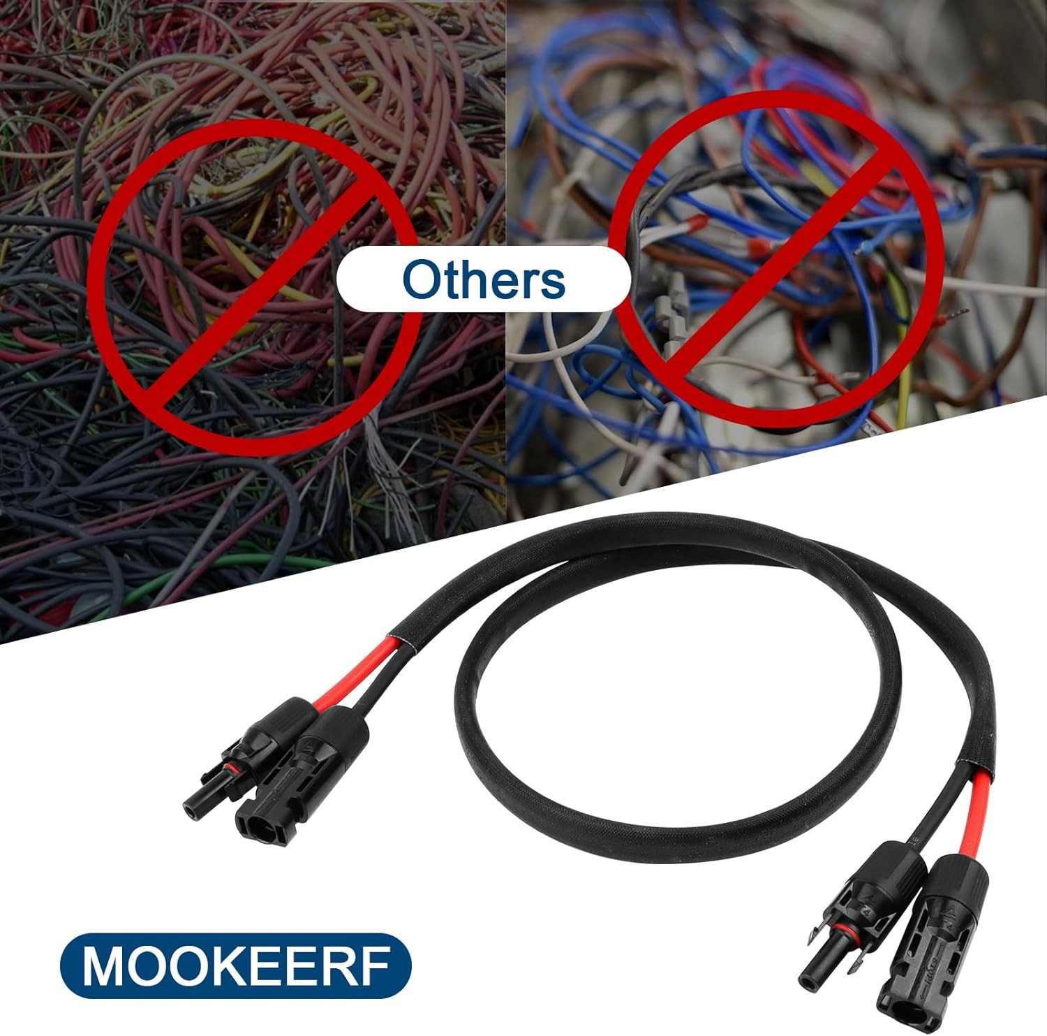 Solar Panel Extension Cable – 10AWG 15FT Solar Wire with Waterproof Female & Mal