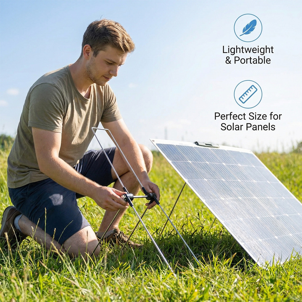 2 Pack Portable Solar Panel Tilt Mount Stand Adjustable Stainless Steel Bracket