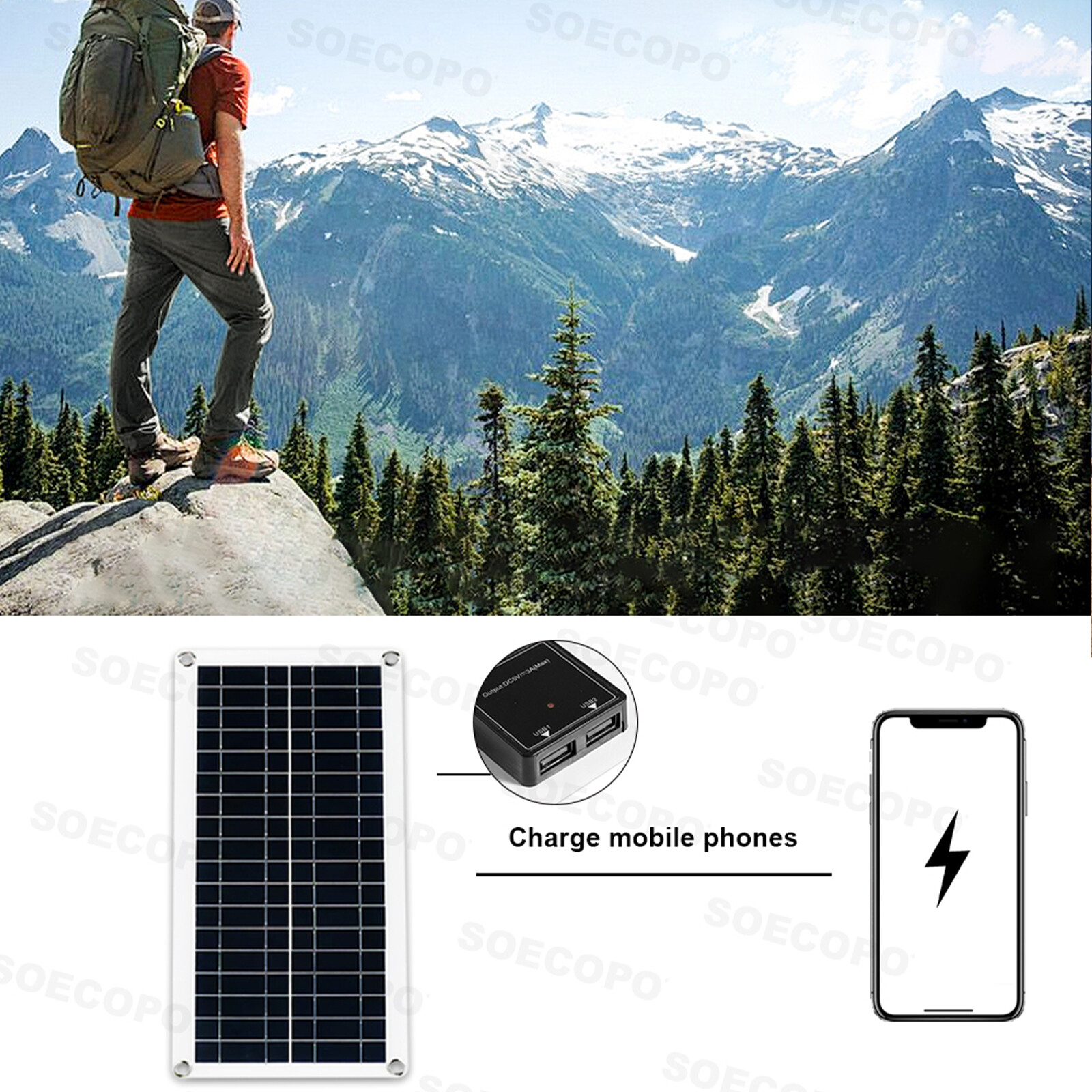 10000W Power Inverter Solar Generator W/200W Solar Panel Home Complete 110V/220V