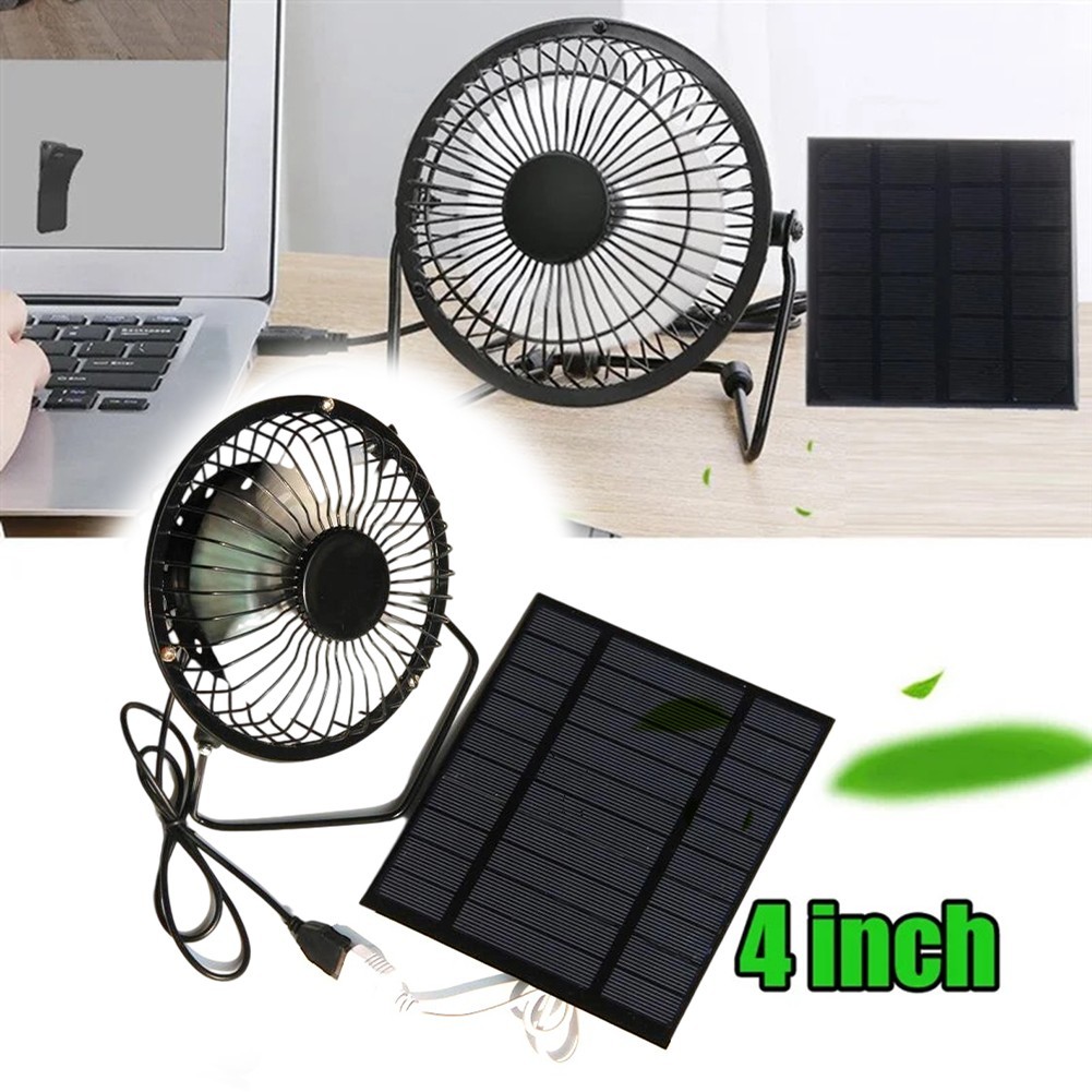 Indoor Air Circulation Portable Exhaust Fan 4 Inch Fan 2.5W Solar Power