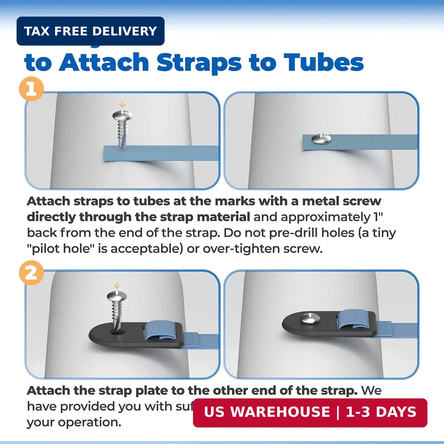 ANTOBLE Tube and Solar Cover Fastening Kit, Extended Pool Solar Cover Straps Cli