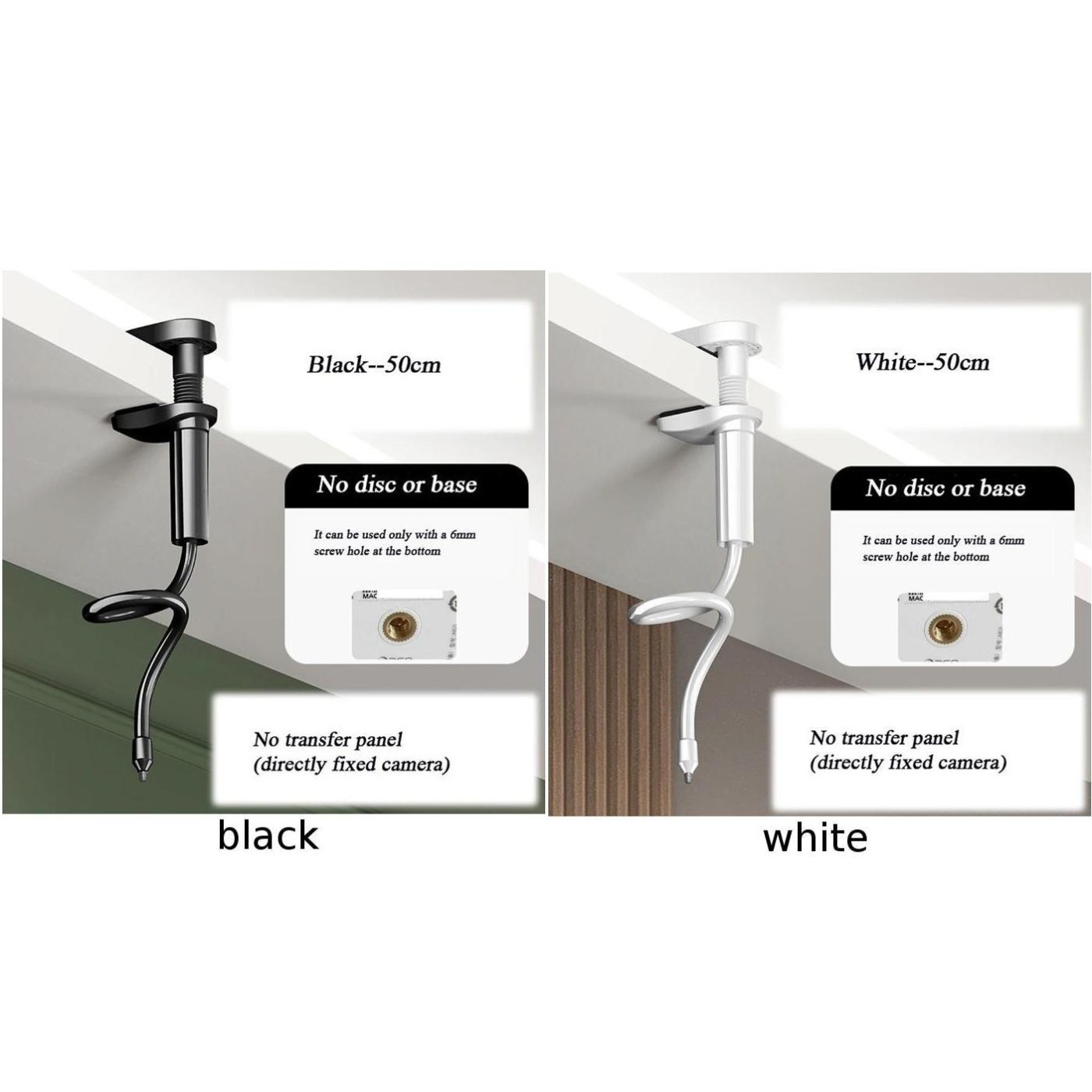 Black White Security Camera Clip Holder Cabinet Ceiling Galvanized Steel