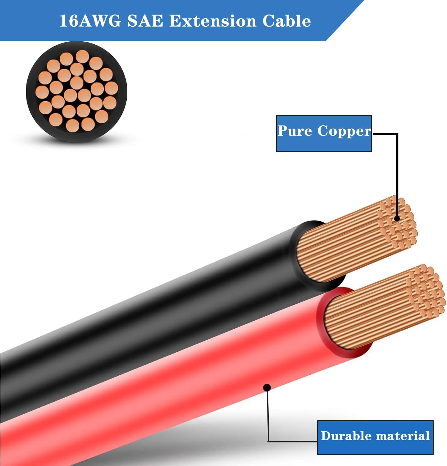 25FT SAE Extension Cable, SAE Connector with Dust Cover, Solar Wiring Adapter…