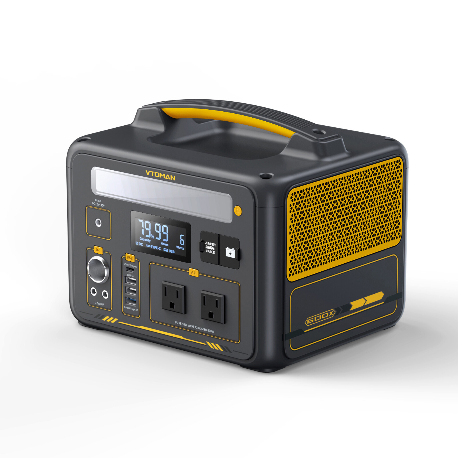 VTOMAN Jump 600X Portable Power Station 600W 299Wh LiFePO4 Battery Generator