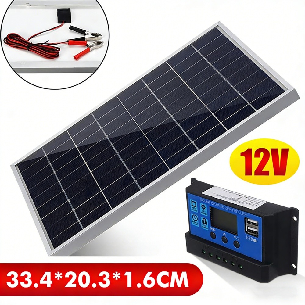 12v 20W 100A Solar Panel Charging Off-Grid RV Camping Home Boat with Controller