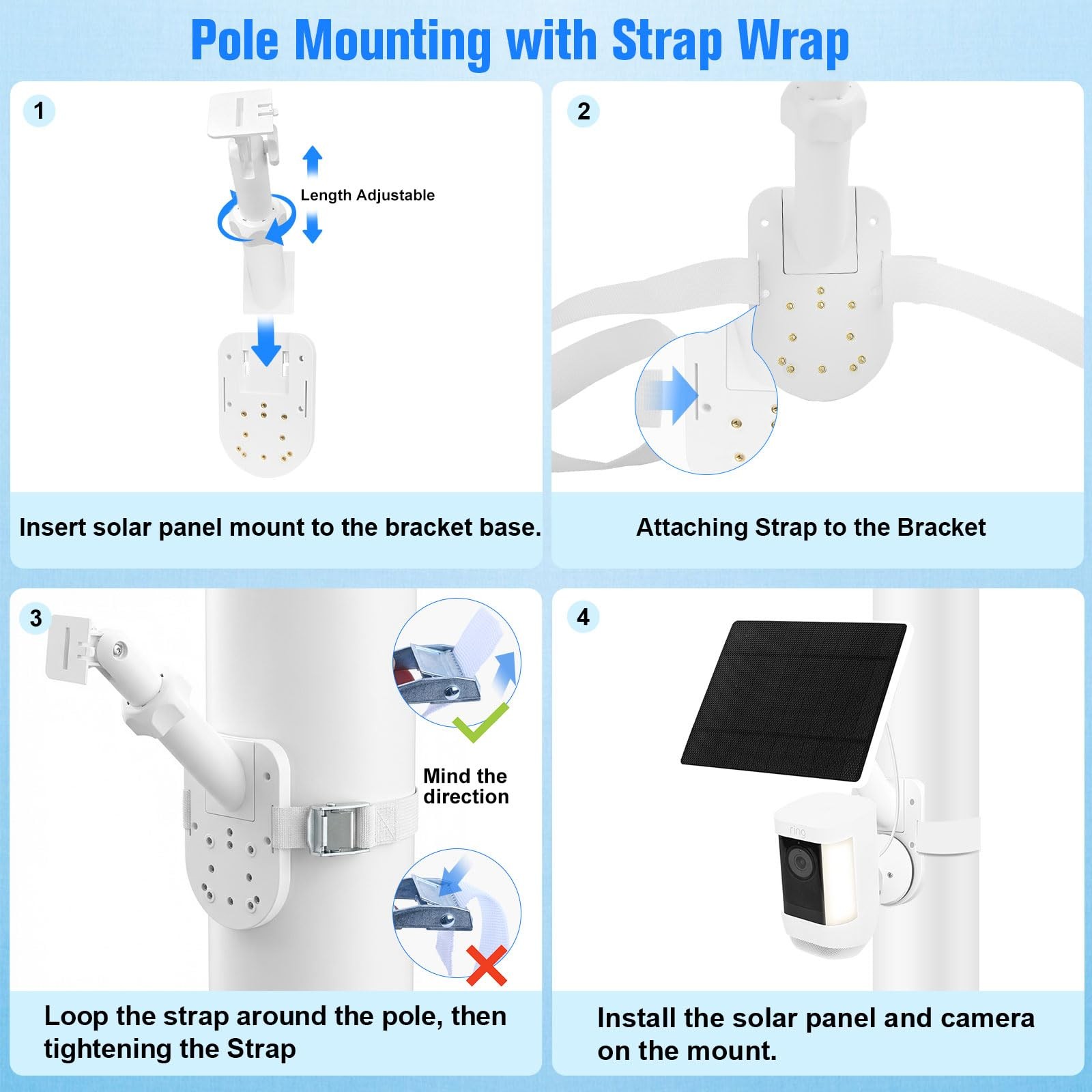 6W Solar Panel with Camera Mount for Ring Spotlight Cam Plus/Pro Battery, Rin…