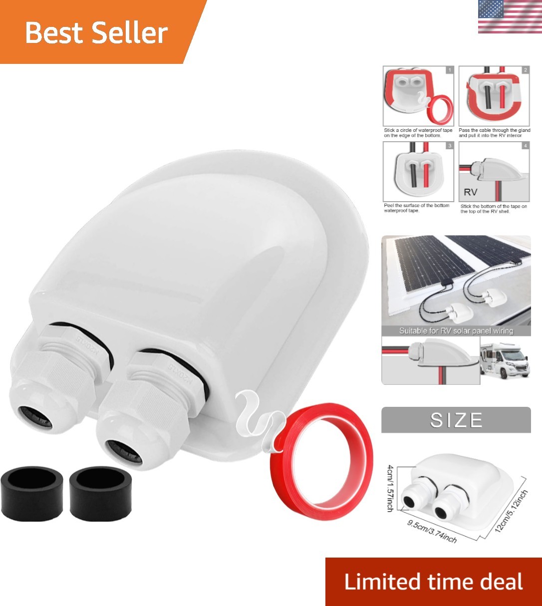 Double Cable Entry Gland – Perfect for Solar Projects on Yachts & Cabins