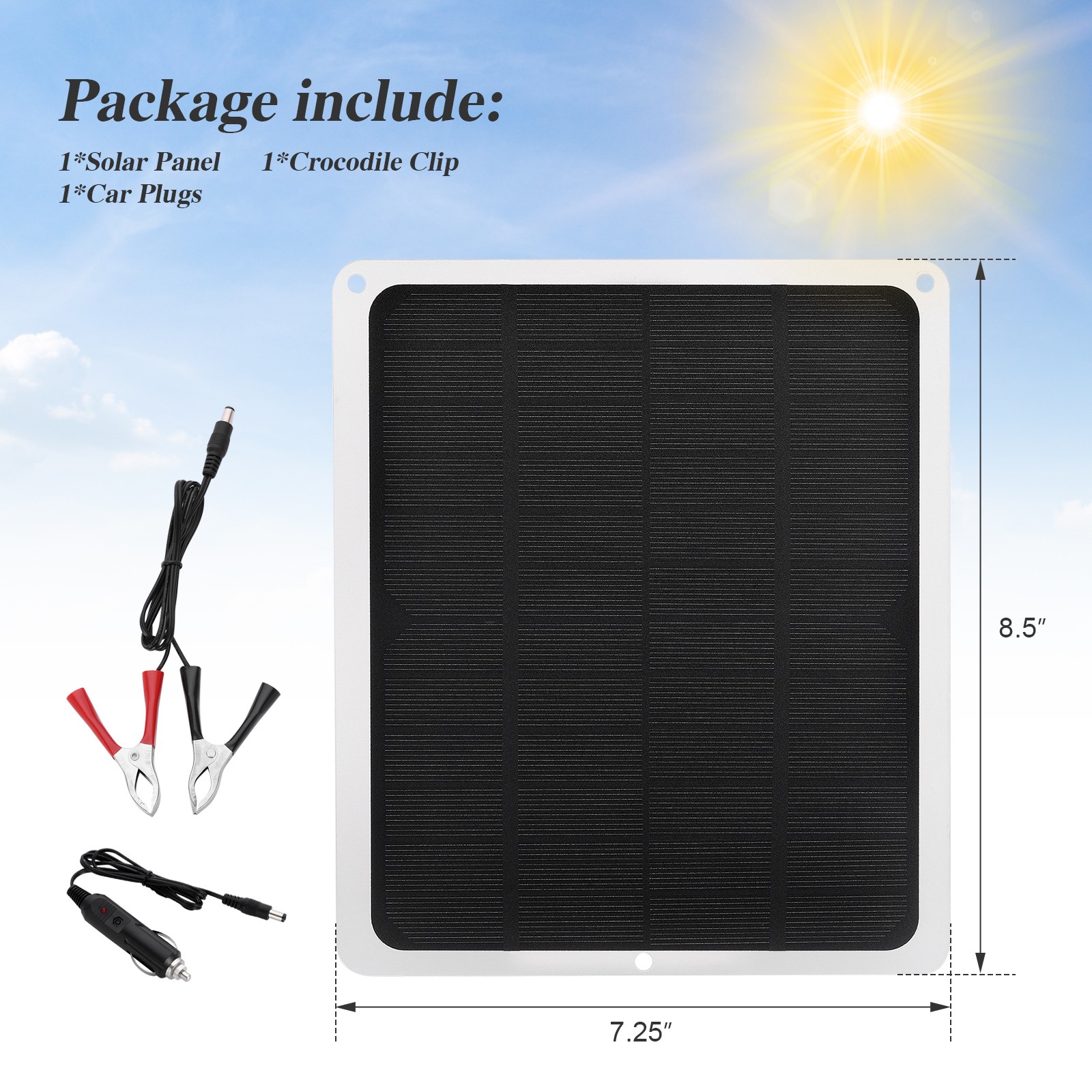 10W Solar Panel Kit Trickle Charger Battery Controller Maintainer Boat RV Car