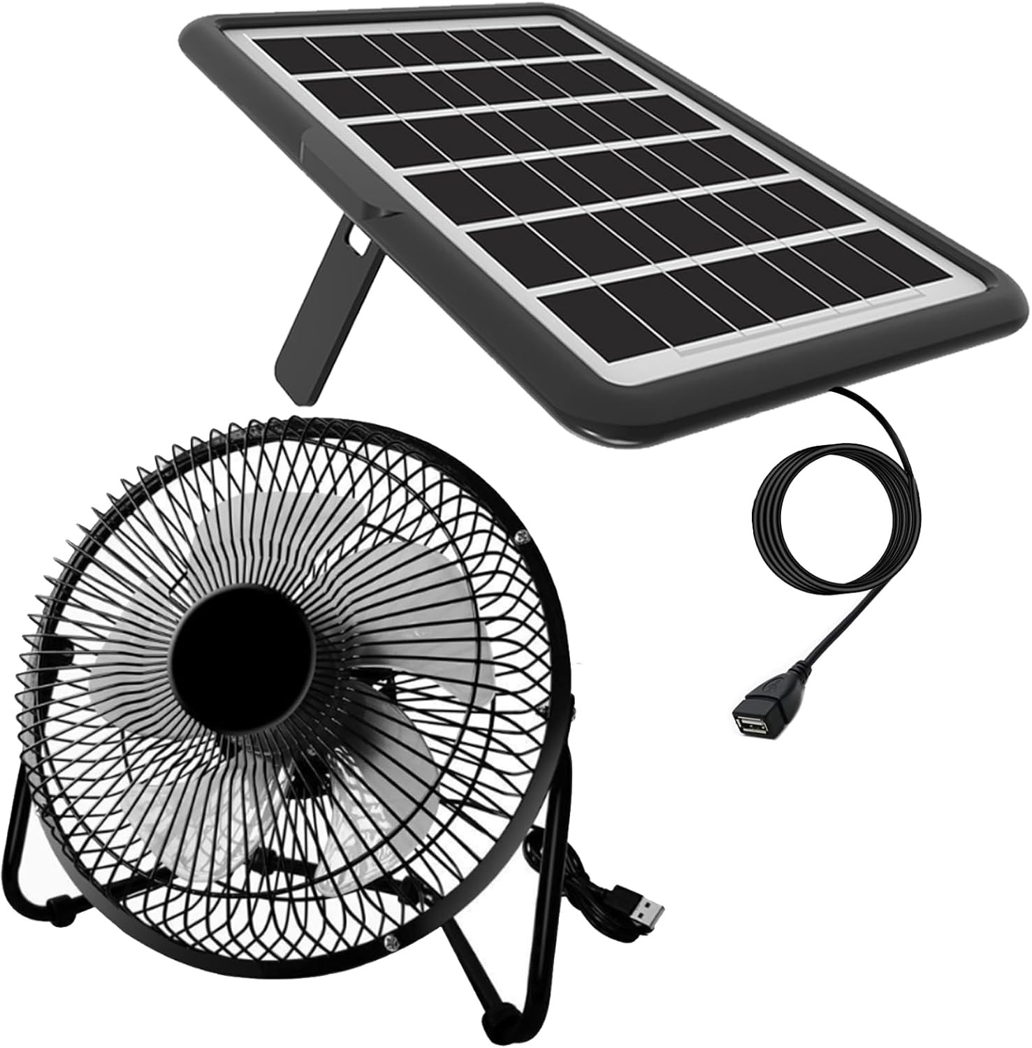 Solar Powered Fan, 8 Inch Install-Free, with 18W IP65 Portable Solar Panel, Clou