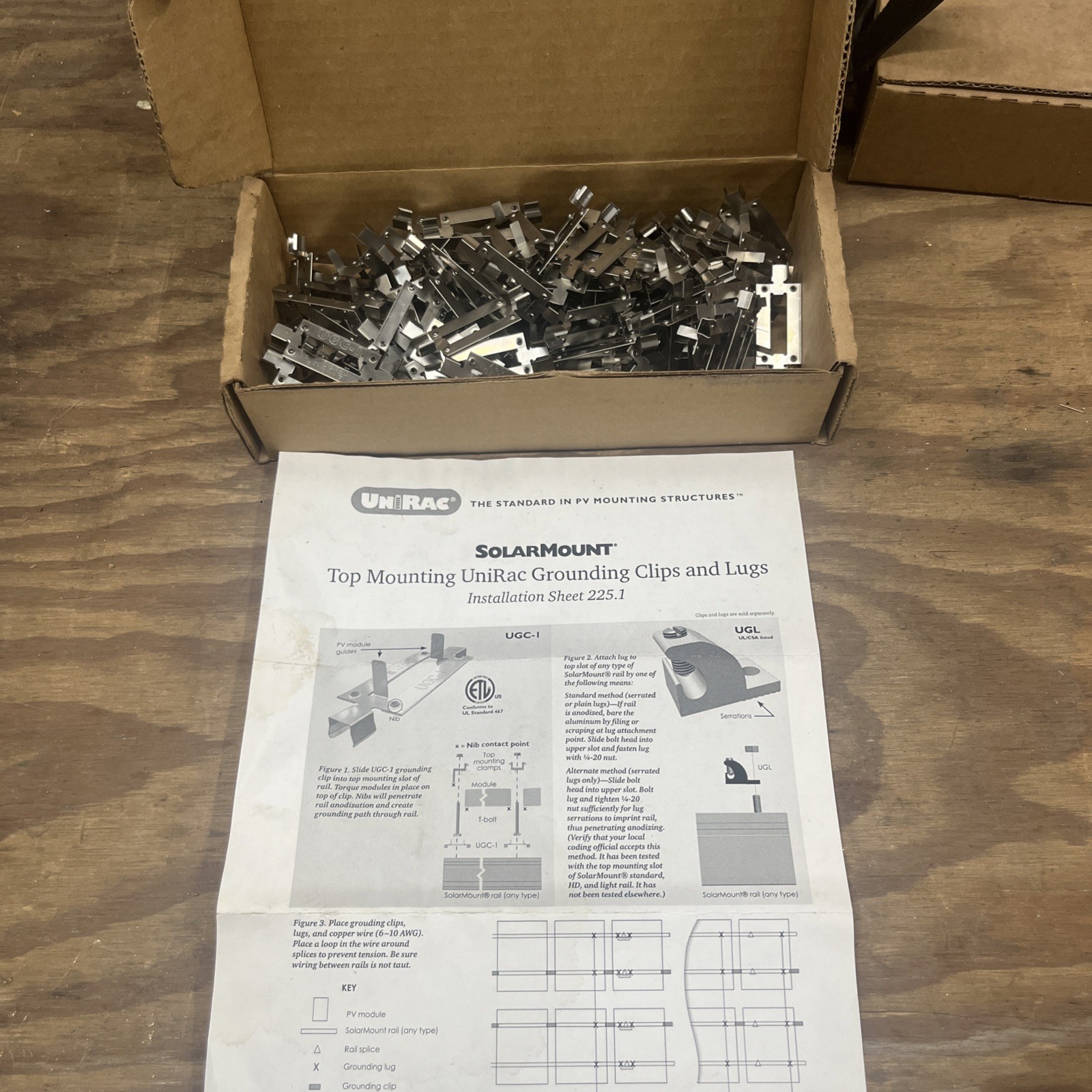UniRac SolarMount Grounding Clip 1 (UGC-1) 100pcs