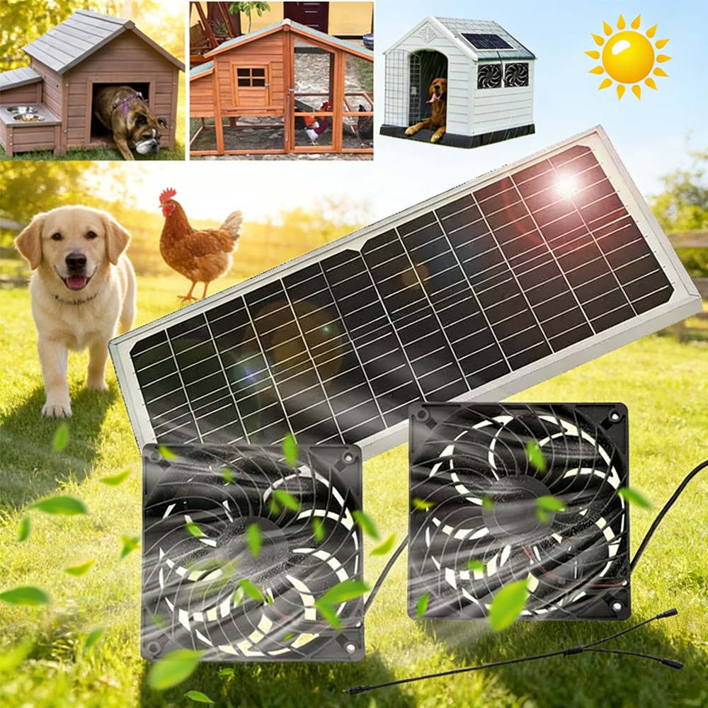 30W Solar Powered Fan/Solar Exhaust Fans for Outside/Solar Chicken Coop Dual Fan