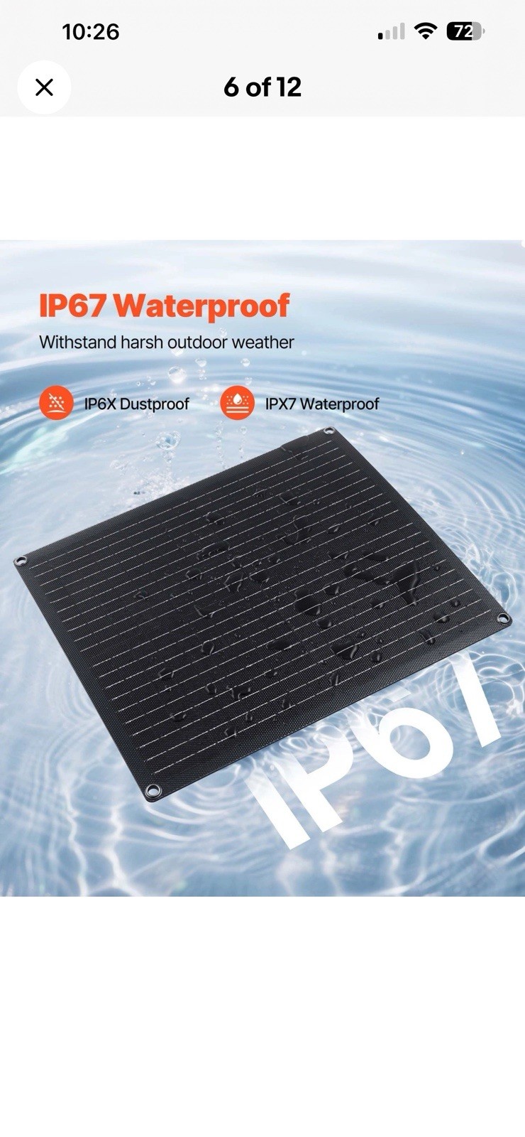 VEVOR Solar Battery Charger Maintainer 30W 12V Solar Panel Trickle Charging Kit