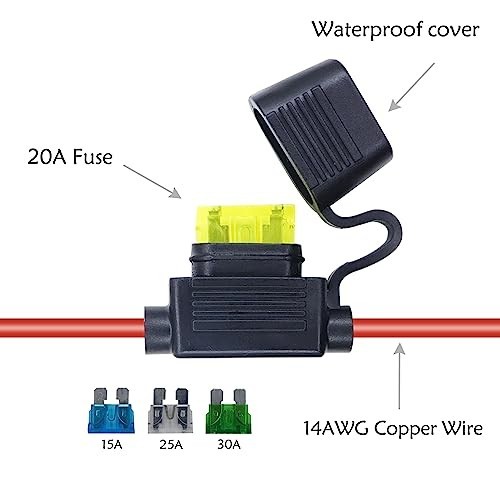 14AWG Alligator Clip to Solar Connector Extension Cable with Switch & Fuse 1.5M