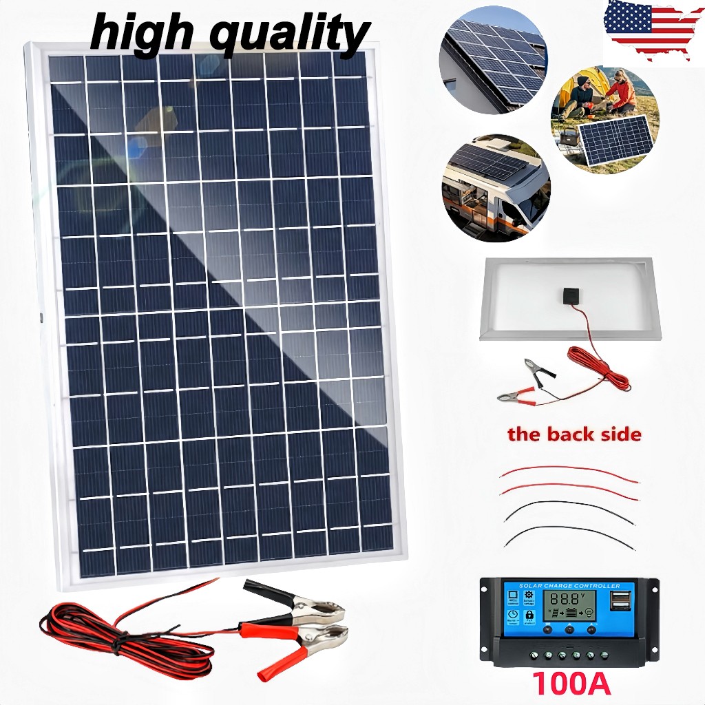 Trickle 30W Solar Panel 12V Charger Battery Charger Kit Maintainer Boat Car RV