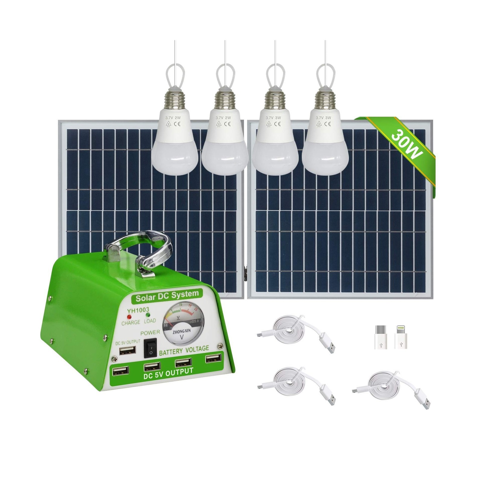 Solar Lights for Inside, 4 Bulbs Solar Shed Lights with On Off … FAST USA SHIP