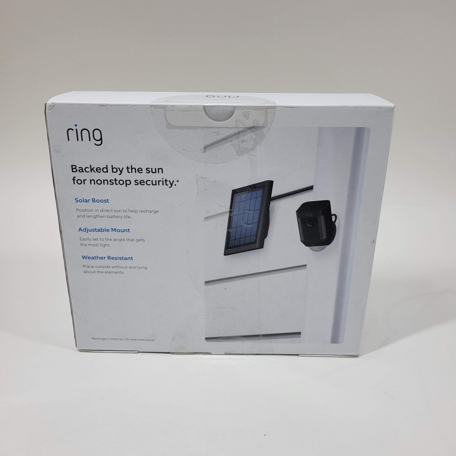 New Ring Rechargable Power Solar Panel Black