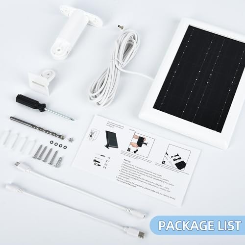 Solar Panel Charger for Ring Camera – 2pcs Outdoor Battery Charger, 5m Cable