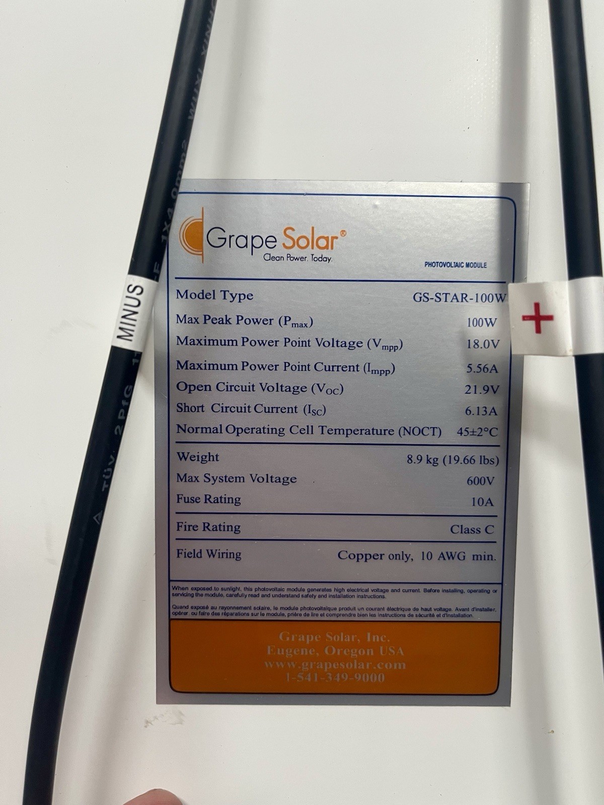Lot Of 7 Grape Solar GS-Star-100W 12V Solar Panels Tested Open Box PICKUP ONLY