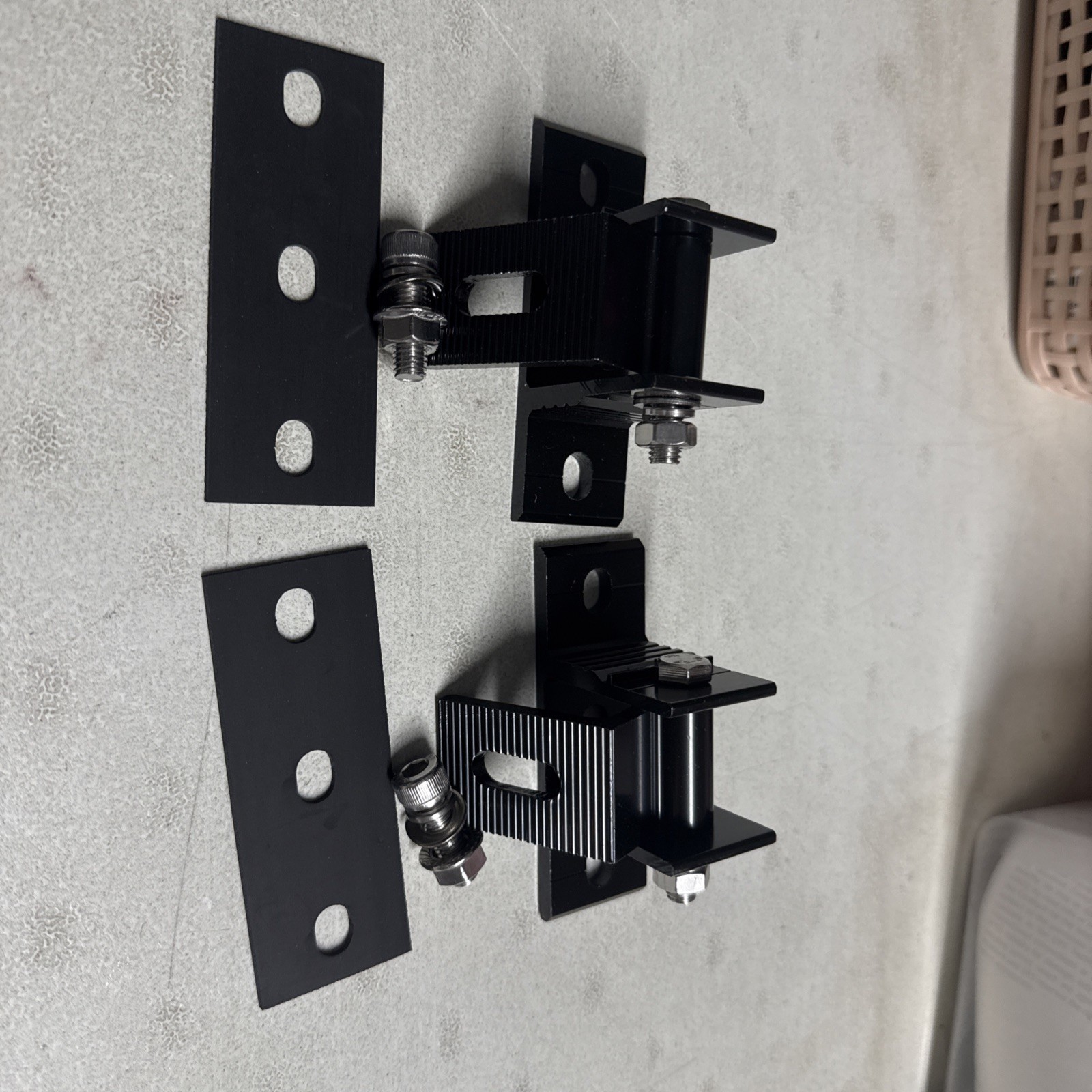 2 Pack Adjustable Solar Panel Tilt Mount Bracket Base, Tilt Angle 10-60 Flat Roo