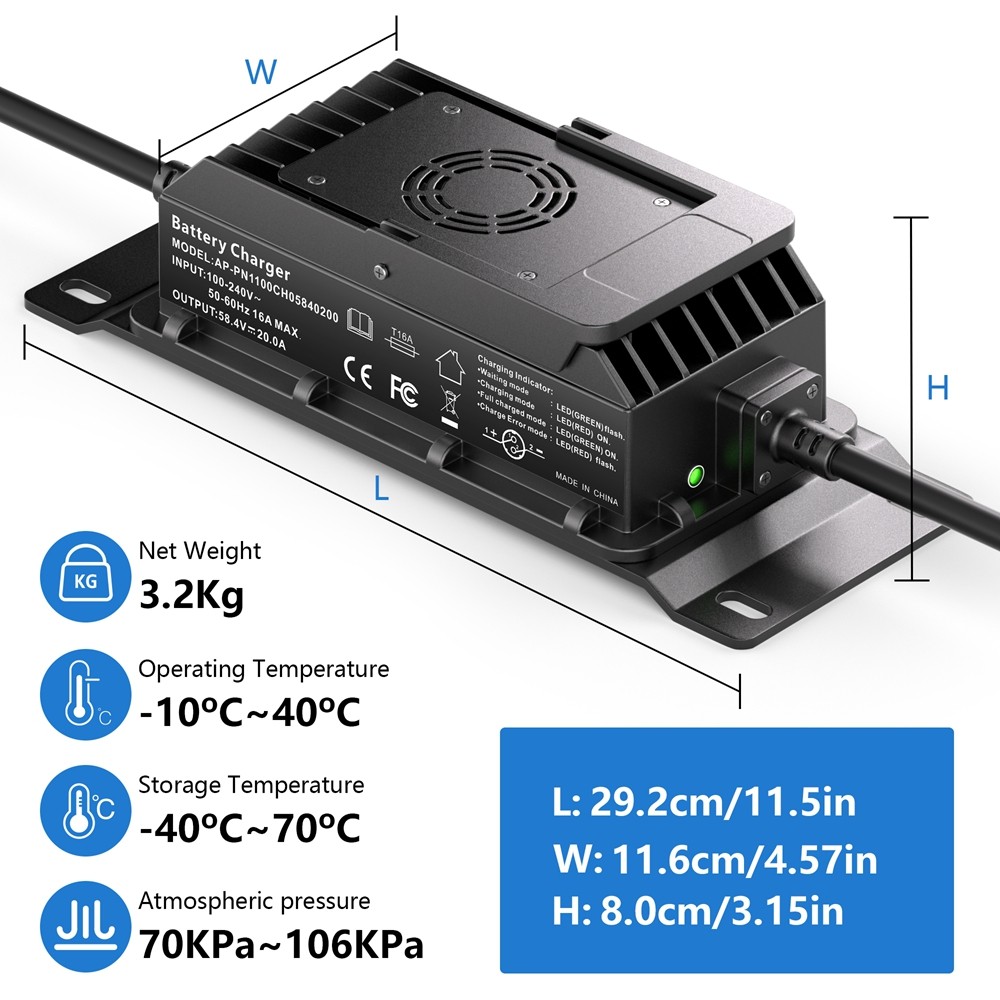 CHICNOD 48V100Ah LiFePO4 Bluetooth Battery w/ 58.4V 20A Charger for Golf Cart RV