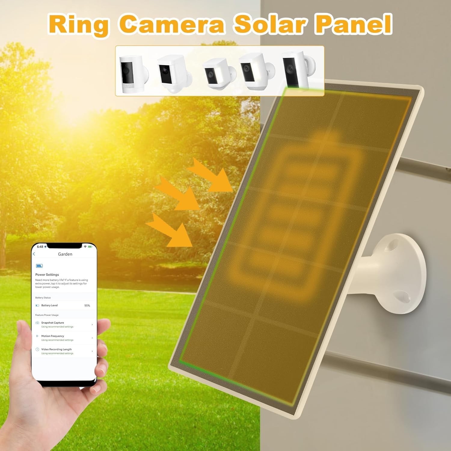 Ring Solar Panel Charger for Stick Up Cam & Spotlight Pro, 2-Pack, Waterproof