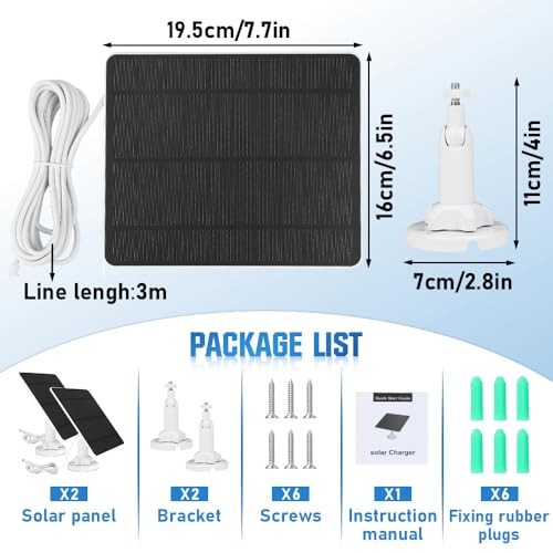 Solar Panel for Ring Camera 2 Pack, 5W Solar Panel Charger for Ring – 2 Pack