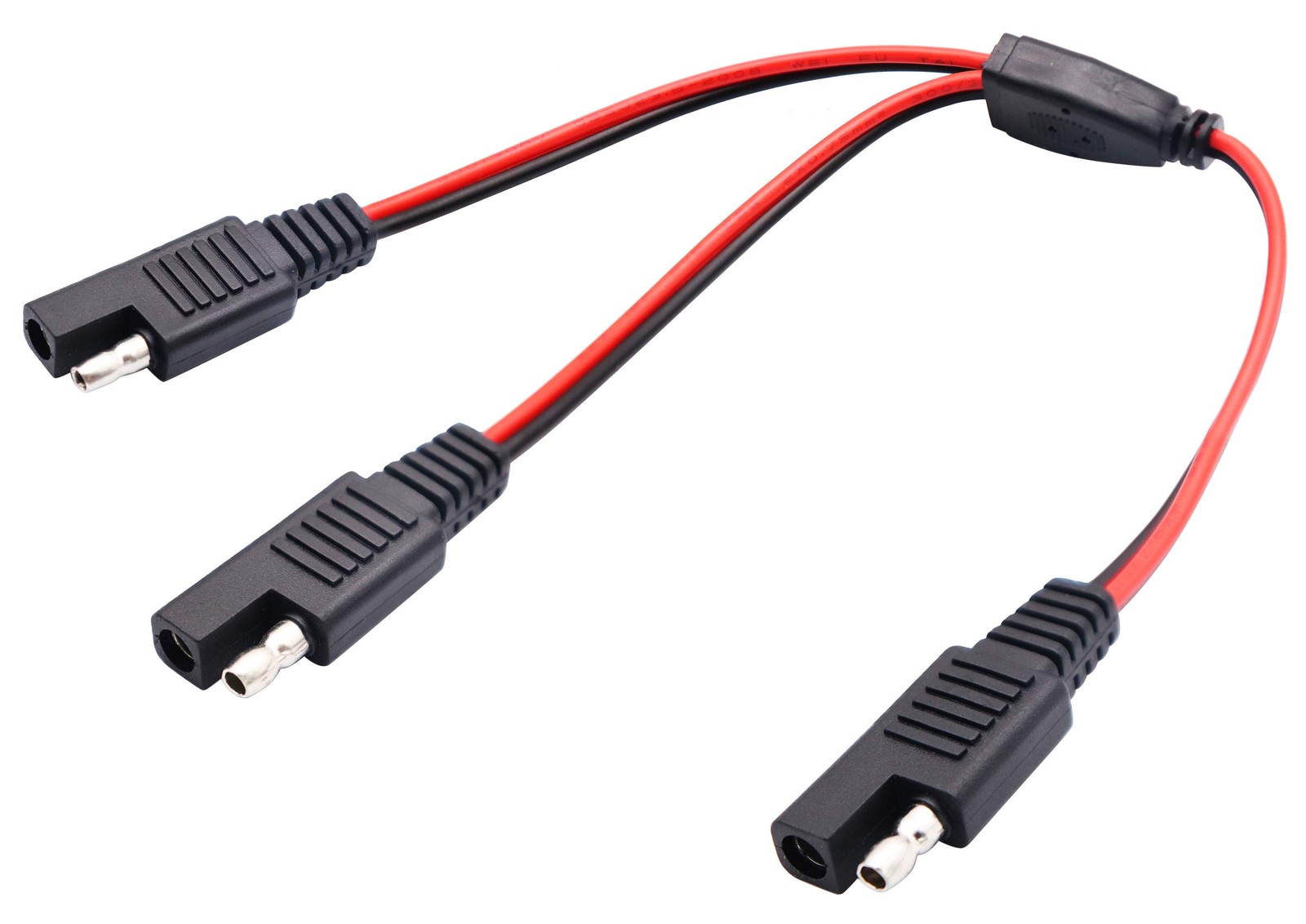 AAOTOKK 30cm SAE Y Splitter Adapter Cable – 1 to 2 DC Power Automotive Extens…