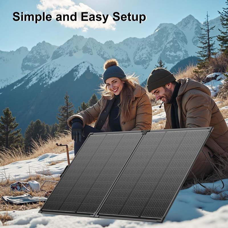 200W Portable Solar Panel Kit,23.5% High Efficiency 12BB Cells,Ultra-Thin 1.6Mm