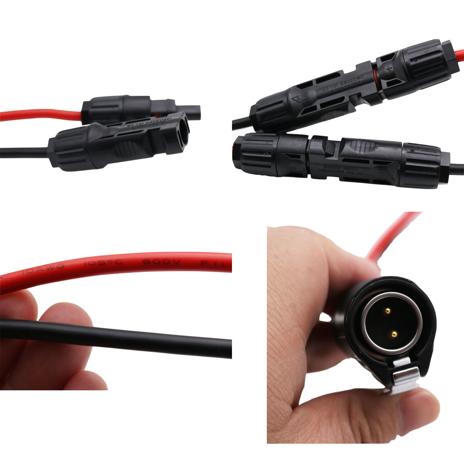 LP-20 2 Pin 2P Aviation Hella Plug Solar Panel Battery Power 10AWG Adapter Cable