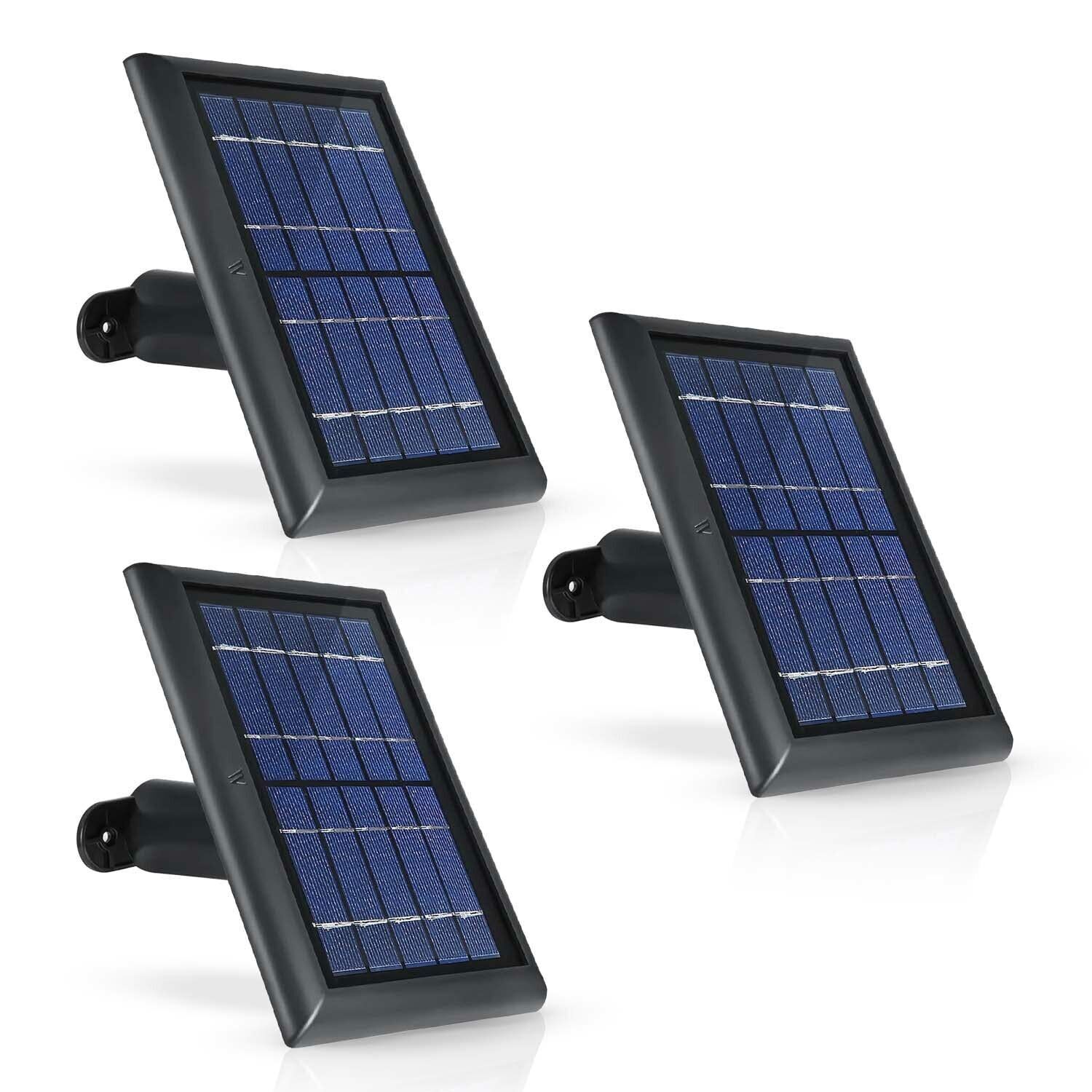 Solar Power Panel for Wyze Cam Outdoor Security Outdoor Camera (3 Pack) – Black