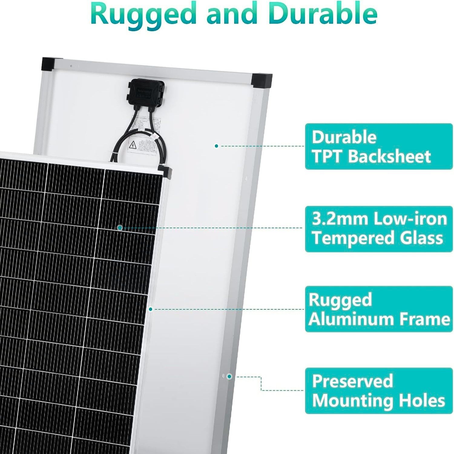 100W Solar Panel Kit Mono Cell Battery Power 20A Controller Roof Home Off-Grid