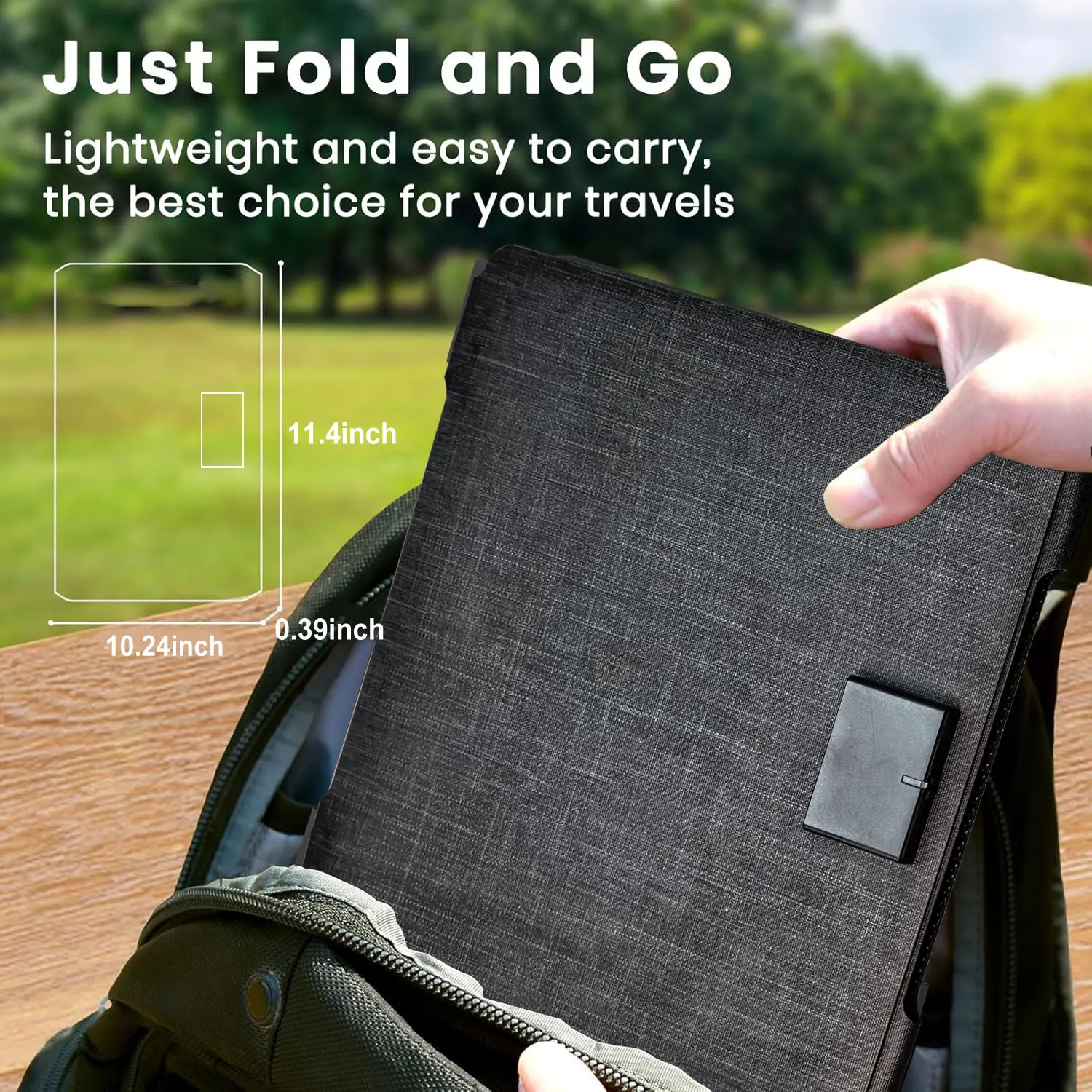 35W Portable Solar Panel with 1 USB Port 1 Type C Fast Charge ETFE Solar Panel