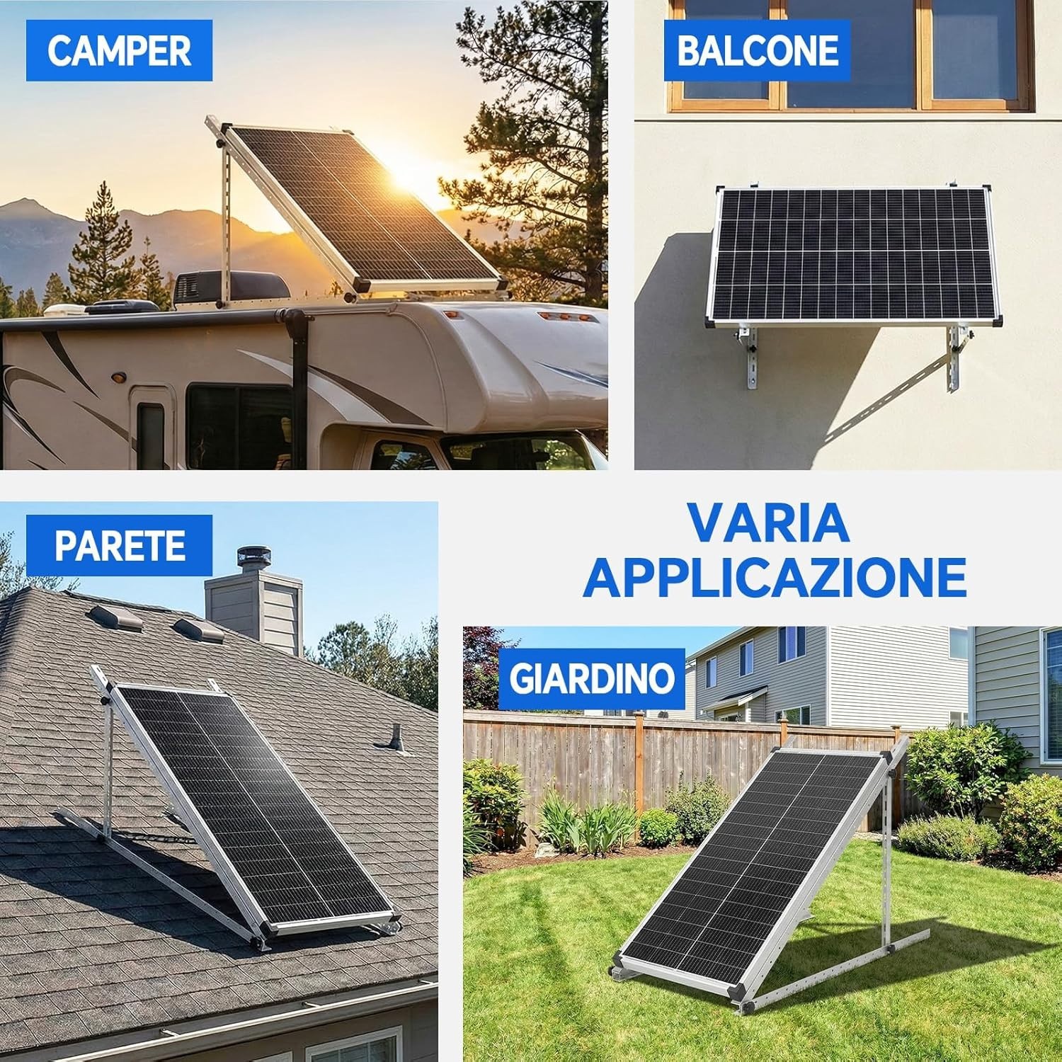 4 Sets 45in Solar Panel RV Tilt Mount Brackets kit Roof Surface Adjustable Frame