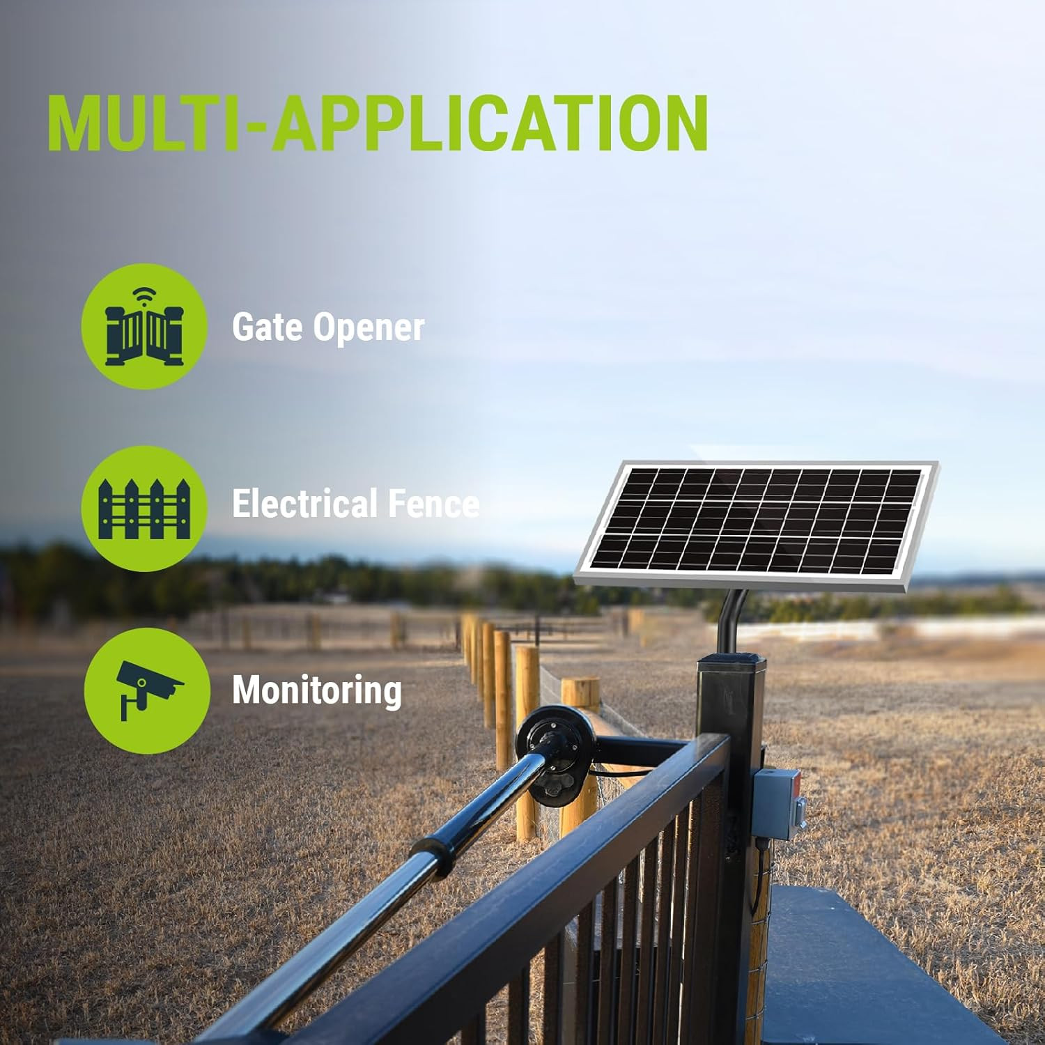 15W 12V 10BB Solar Panel Automatic Gate Openers, Compatible with Mighty Mule, Po