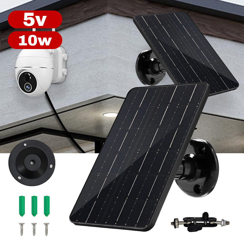 10W 5V Solar Panel USB Charging for Ring Camera Outdoor Camera Battery Chargers