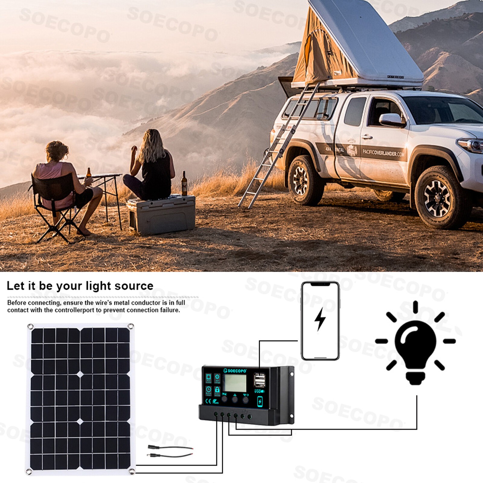 10000W 110V Power Inverter Solar Generator With 500W Solar Panel Home Complete,