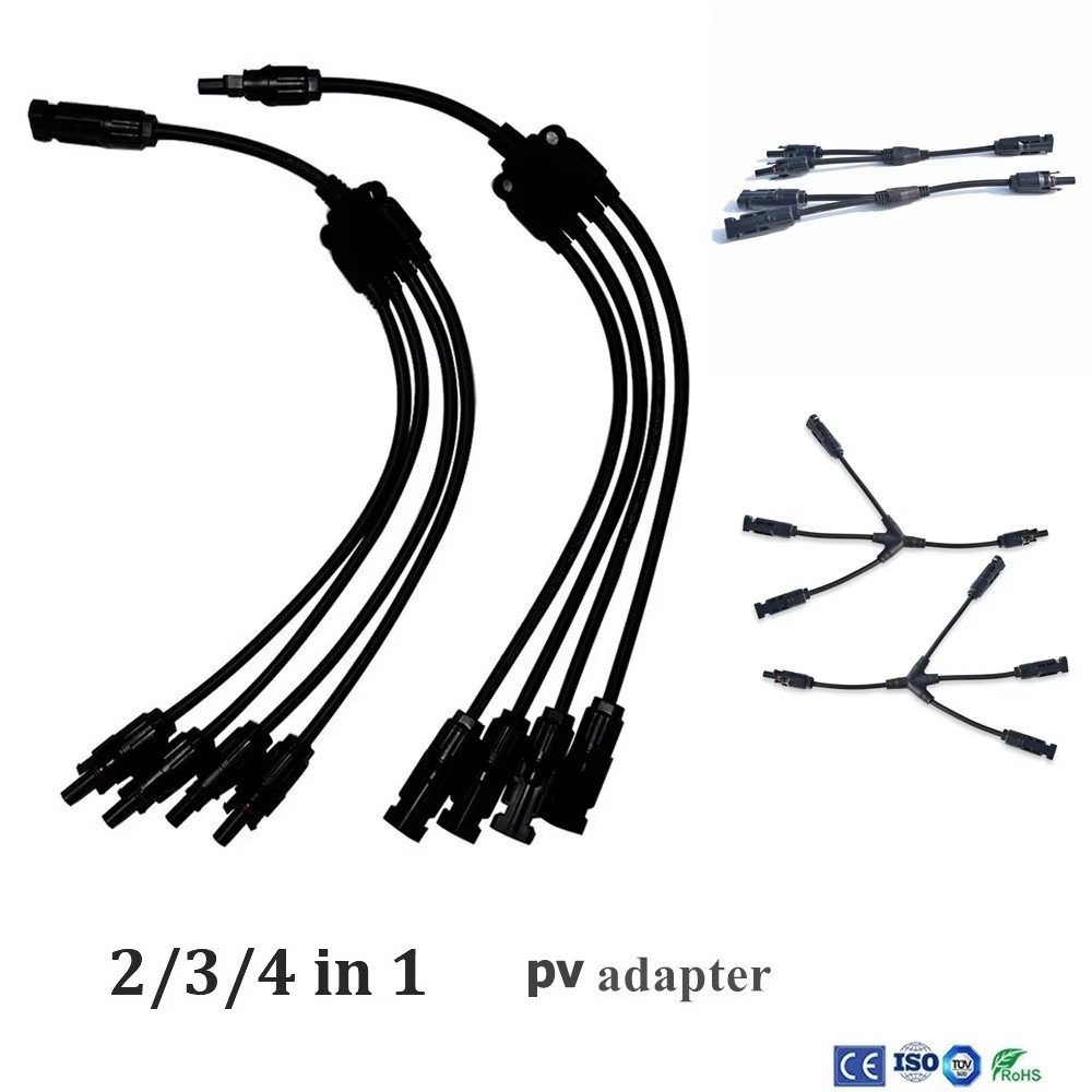 1Pair 4Y Solar Style Y Branch Adapter Connectors 1 to 4 Male and Female Panel Ca
