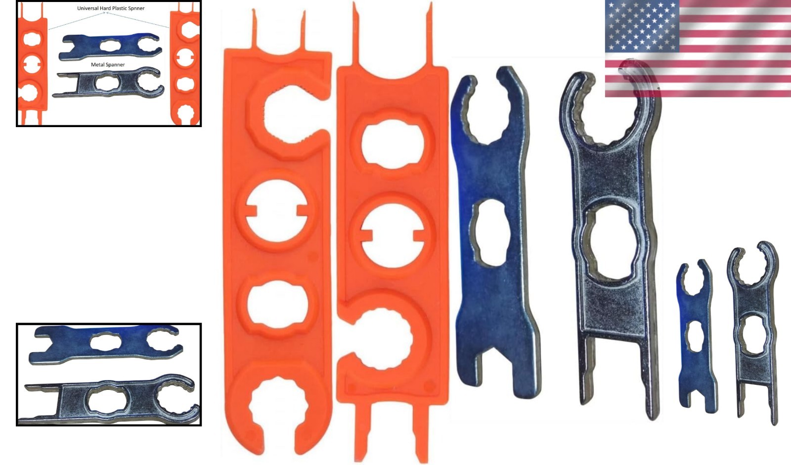 MC-4 Compatible Solar Connector Tool Set – Metal and Plastic Spanners (2 Pairs)