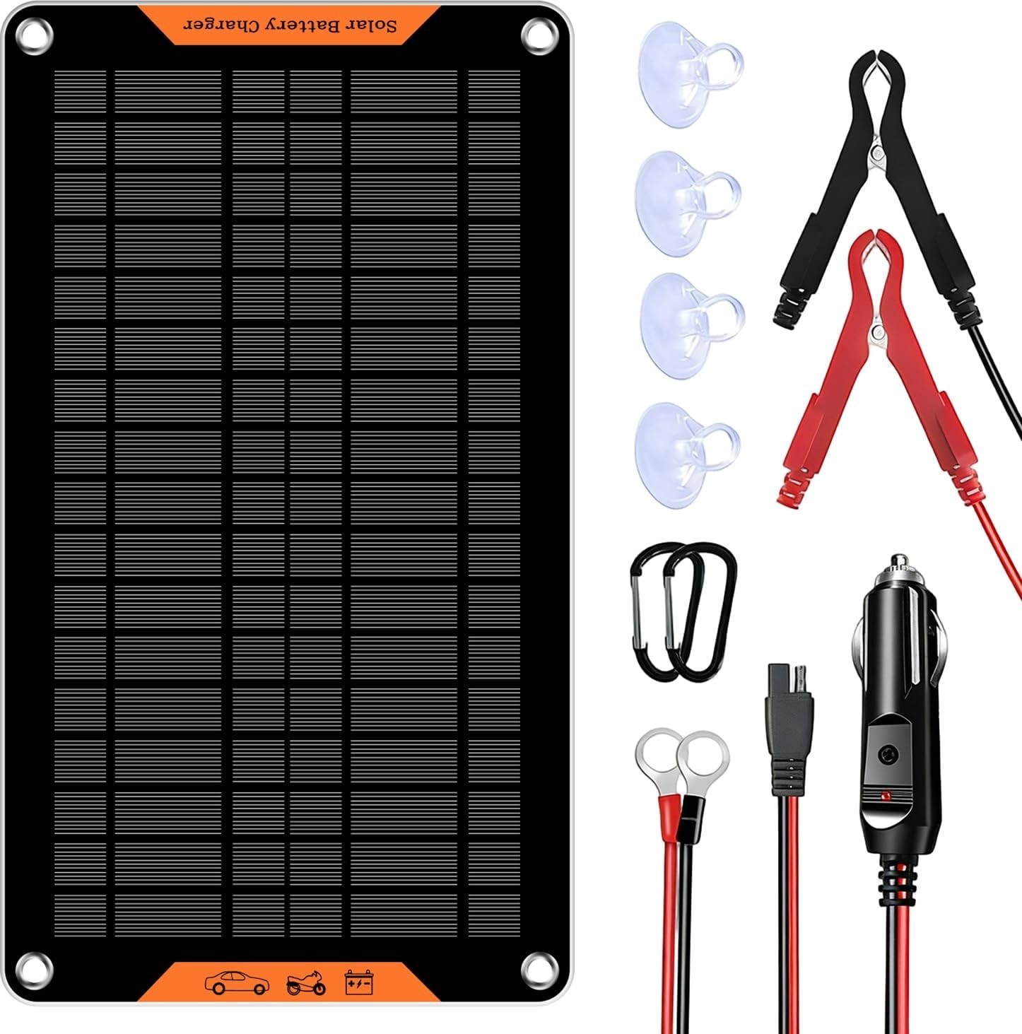 10W Solar Car Battery Charger for Automotive, Motorcycle & RV – Safe & Durable