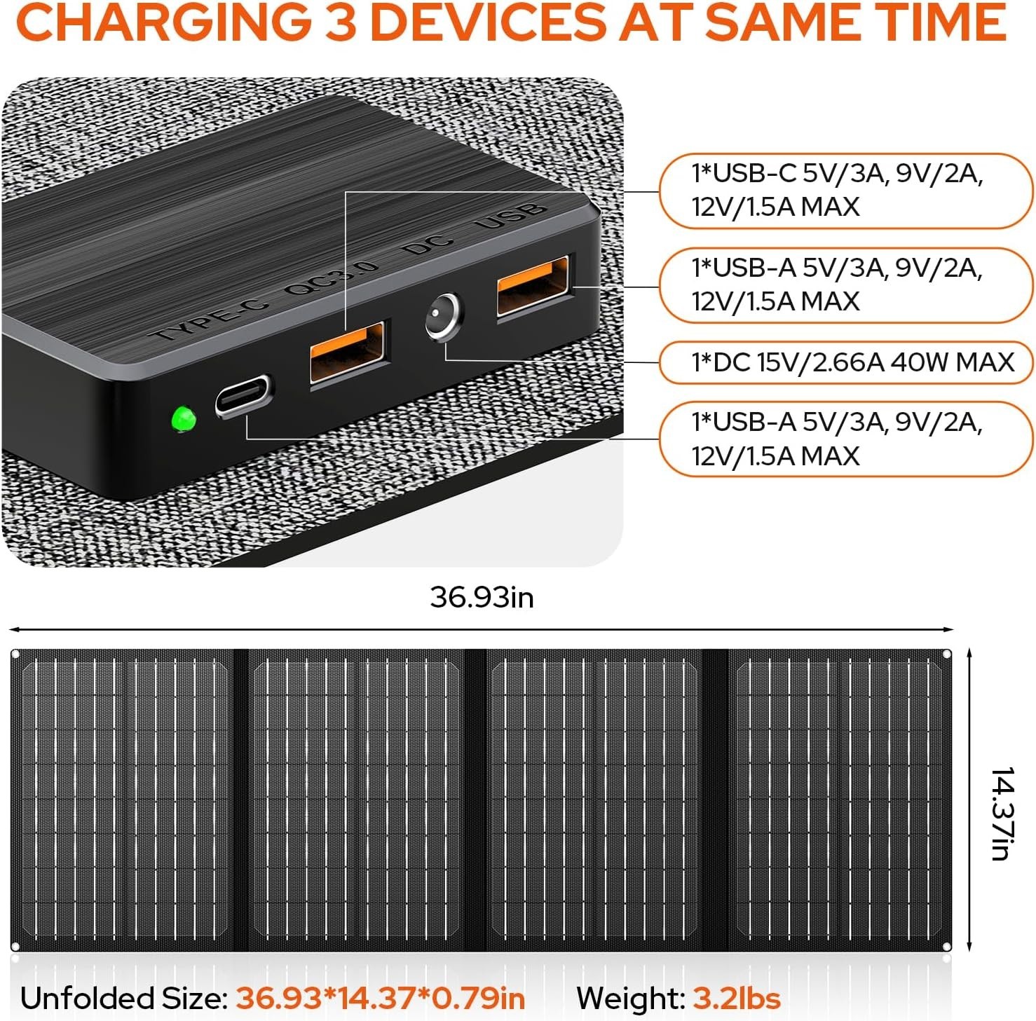 Portable 100W Power Station with 40W Solar Panel – Perfect for Camping & Outages