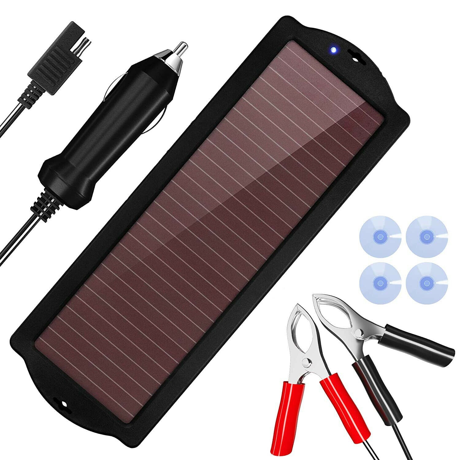 2.5W Solar Panel 12V Trickle Charger Battery Charger Kit Maintainer Boat Car RV