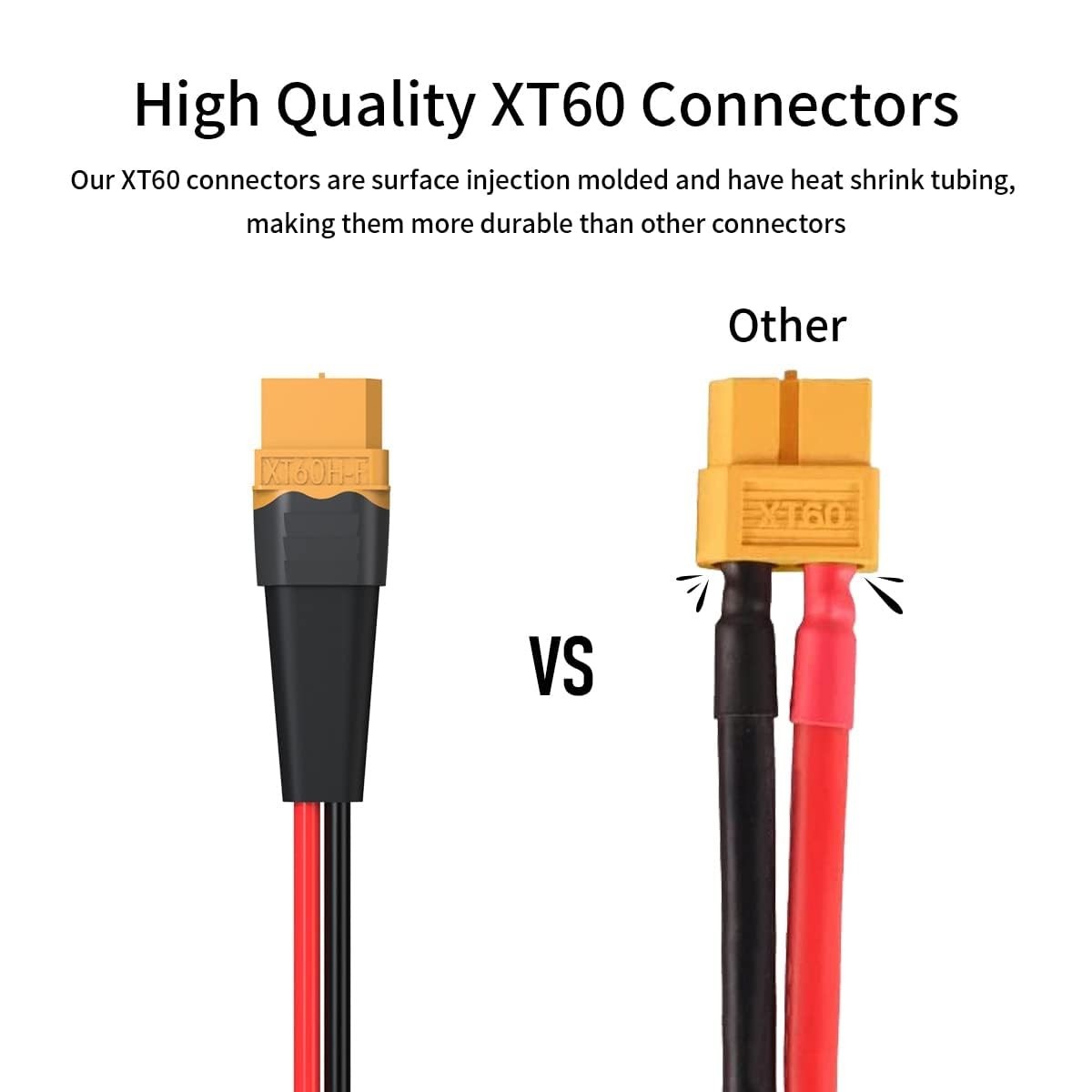 10AWG XT60i to SAE Adapter Extension Cable for Solar Power Station 2 FT L