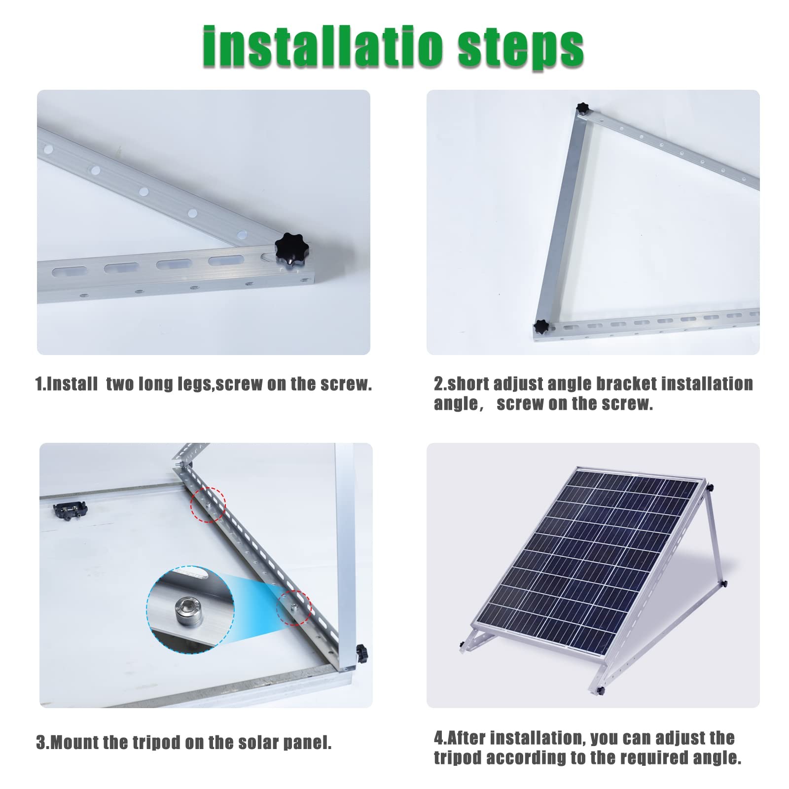 Adjustable Solar Panel Mounting Brackets – 2 Sets 45 inch Durable Tilt Solar …